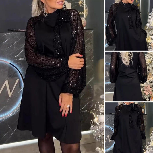 Elegant Damekjole med Brokade & Patchwork Detaljer