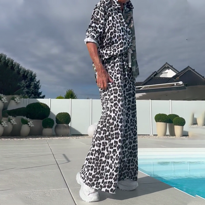 Leopard & Camouflage 2-delt Sæt – Skjorte & Bukser
